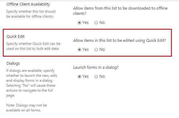 advanced settings page